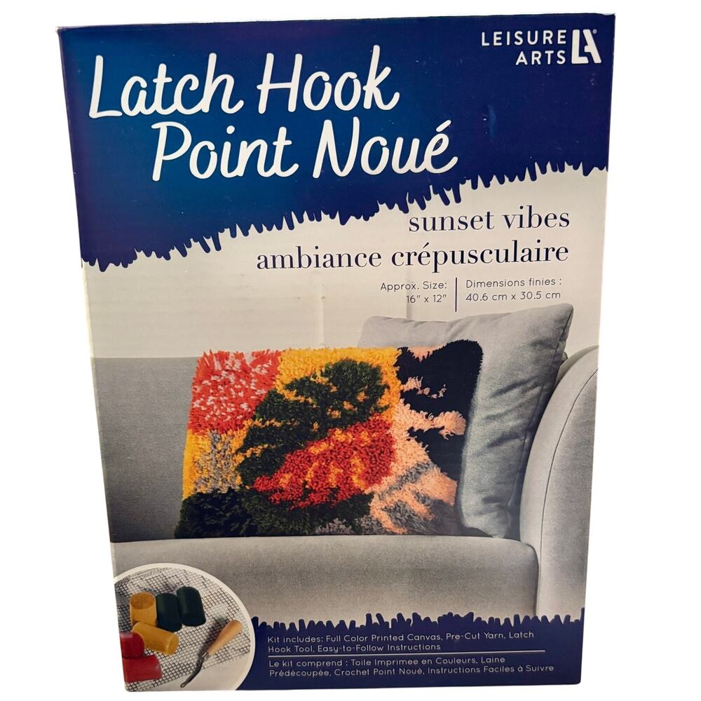 Leisure Arts Latch Hooking Kit Sunset Vibes 12 X 16 New Sealed